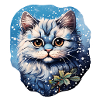 Cat in snowfall