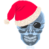 X-ray skull Santa hat, drawing