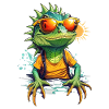 Cool Colourful Lizard in Sunglasses
