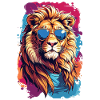 Cool Colourful Lion in Sunglasses