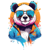 Cool Colourful Panda in Sunglasses