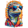 Cool Colourful Lizard in Sunglasses