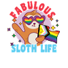 Fabulous sloth life with LGBT flag