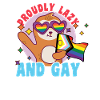 Fabulous sloth life with LGBT flag