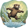Kleiner Otter planscht