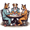 Three Dogs Playing Poker