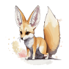 Fennec à l’aquarelle