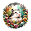 Hamster avec des fleurs