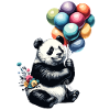 Panda with balloons