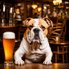 Bulldog with Beer