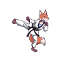 Cartoon Fox Doing Hapkido
