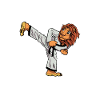 Cartoon Lion Doing Hapkido