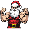 Santa Claus Muscles Gym Santa