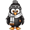 Penguin Comic Cute Winter