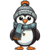 Pingouin Bande Dessinée Mignon Hiver