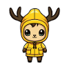 Deer Cute Comic Winter