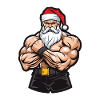 Santa Claus Muscles Gym Santa