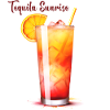 Tequila Sunrise Cocktail Long Drink