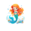 Dessin animé sirène sous-marine