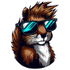 Cool Squirrel with Sunglasses – Stylish