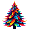 Bunter Origami-Weihnachtsbaum