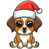 Doggy with Santa hat
