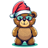 Teddy bear with Christmas hat