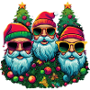 Cool Santas with sunglasses
