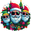 Cool Santas with sunglasses