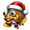 Weihnachtskarpfen: Lustiger Fisch mit Mütze