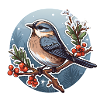 Niedlicher, winterlicher Vogel