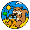 Squirrel drink juice