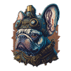 Bouledogue Français rétro chien steampunk