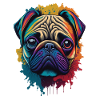 Pug dog art aesthetic design