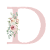 D| Monogramm | Eukalyptus-Pastell-Blumen-Blau