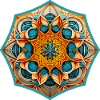 Harmonious Octagon Mandala in Orange and Purple