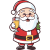 Santa Claus Drinking Comic Christmas