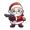 Santa Claus Gun Comic Christmas
