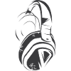 Headphones Style Illustration Symbol icon Music