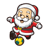 Santa Claus Football Comic Christmas