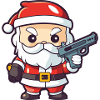 Santa Claus Gun Comic Christmas