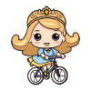 Fahrrad Mädchen Comic