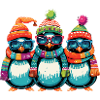 Funny Christmas Cool Penguins