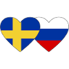 Sweden Russalnd Flag Heart