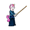 Cartoon Unicorn Doing Kendo