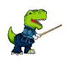 Cartoon TREX does kendo