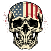 Crâne avec drapeau américain