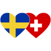 Suède Suisse Drapeau Coeur