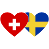 Suisse Suède Drapeau Coeur