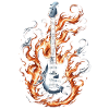 Guitare électrique avec flammes